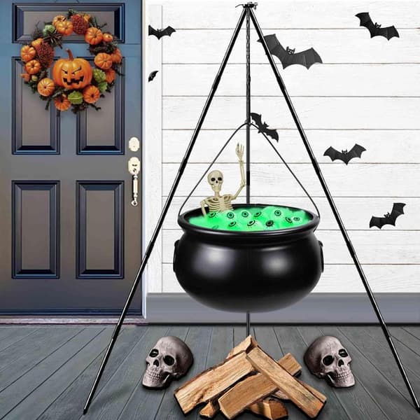 Cauldron for Garden Decoration, Halloween Witch Decor, Halloween Witch Cauldron with Stand
