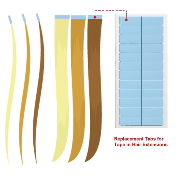 180 stykker hårforlængertape-faner Dobbeltsidet forlængelsestape til erstatning, 4 x 0,8 cm