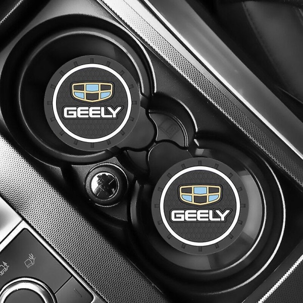 Bil Vand Kopholder Coasters Emblem Måtter Til Geely Atlas Boyue Coolray Mk Nl3 Ex7 Emgrand X7 Ec7 Gt Gc9 Gl Gs Auto Tilbehør| |