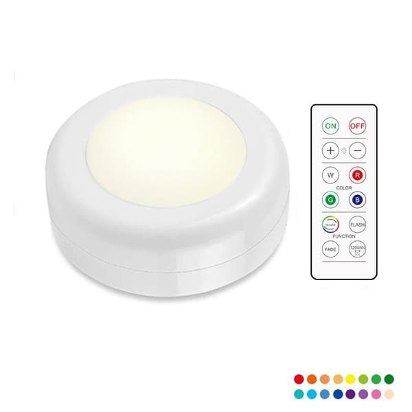 INF LED-spotlight med fjernkontroll 3-pakning