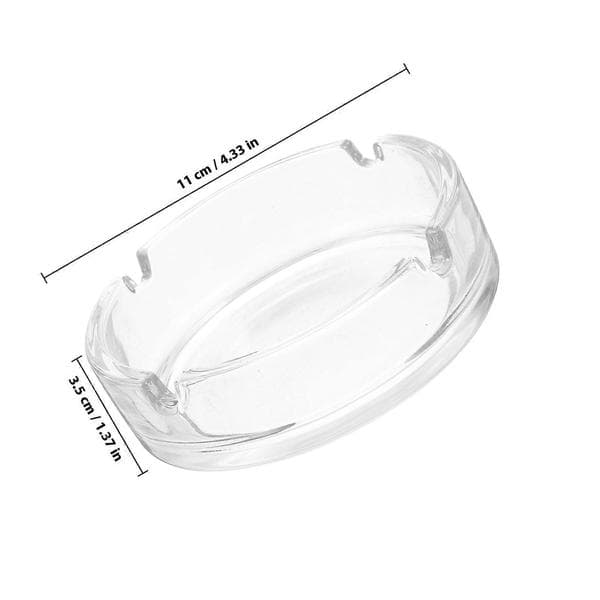 Transparent glasaskfat för hemmabruk Lätt att rengöra och bärbart 2 st