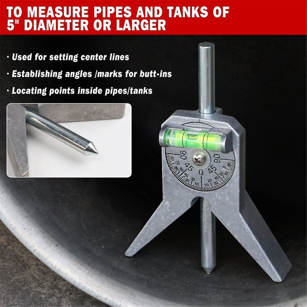 Markeringsverktøy for måling av diameteren til en rørledning ved hjelp av en sikkerhetsrørsentermarkør og en rørledningssenterlokalisator Silver