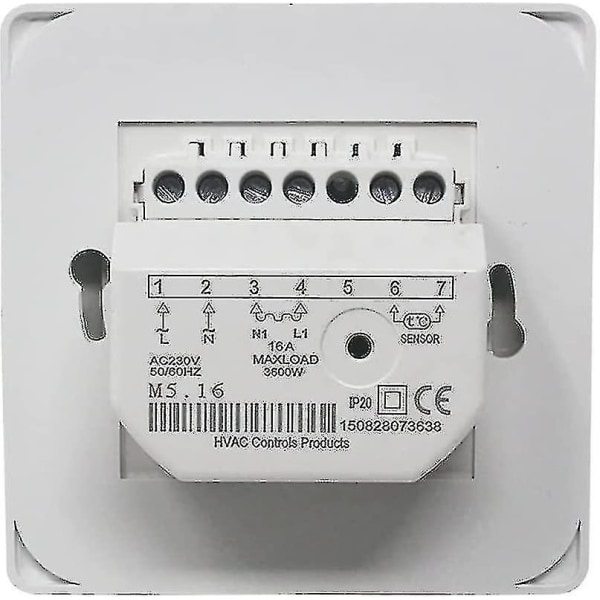 Manuell elektrisk golvvärme-termostat med AC 220v 16a-sond, Me...