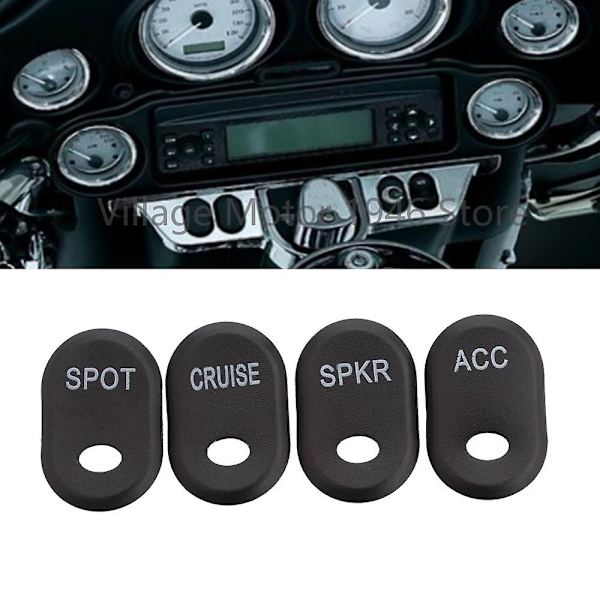 Nya svarta motorcykel rocker panel strömbrytare knappskydd i stål för Harley Davidson Touring Electra Glide Road Glide Street Glide
