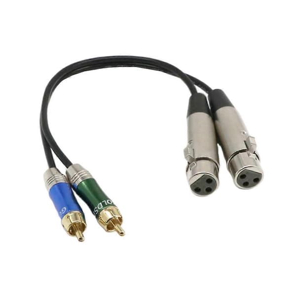 2 XLR hun til 2 RCA han stik adapter mikrofonkabel stikadapter