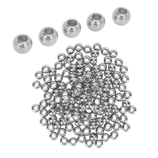 200 st Hartspärlor Bred Användning Glansig Yta Robust Hållbar Livfull Färg Hantverkspärlor för Smycken Kläder Väska 12mm Silver