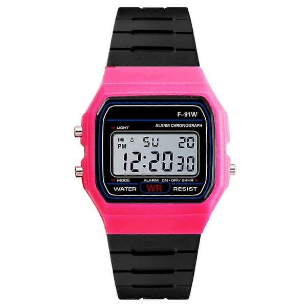 F-91W Analog Digital Motion LED Silikonerem Multifunktionelt Elektronisk Ur