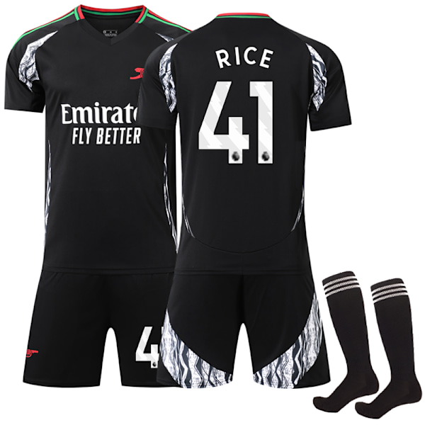 Arsenal Udebanetrøje Barn/Voksen Fodboldtrøje 2024-2025 Jersey Nr. 41 Rice 26