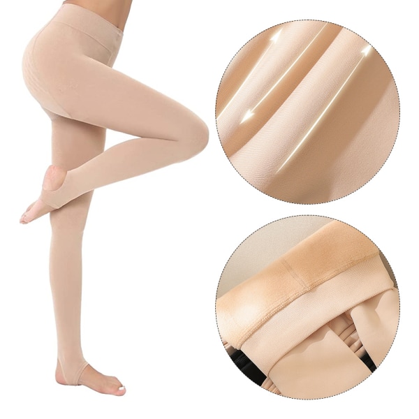 Vinter termisk høy midje elastisitet Opake tights for kvinner stepping foot skin color