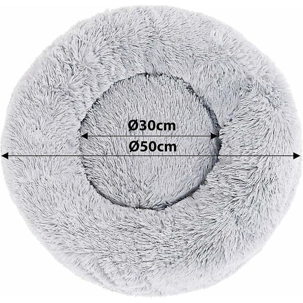 Vinterkampanj, rund hundbädd kattbädd munkbädd 50 cm (m) ljusgrå