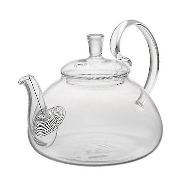 650ml Värmebeständig Hög Handtag Blomster Kaffe Glas Te Kanna Blommande Glas Tekanna Med Sil