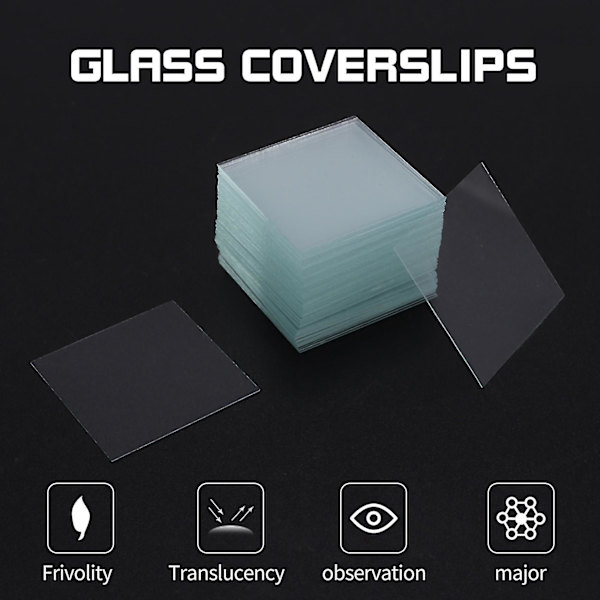 100 stk. Transparente objektglas til mikroskop 22x22mm