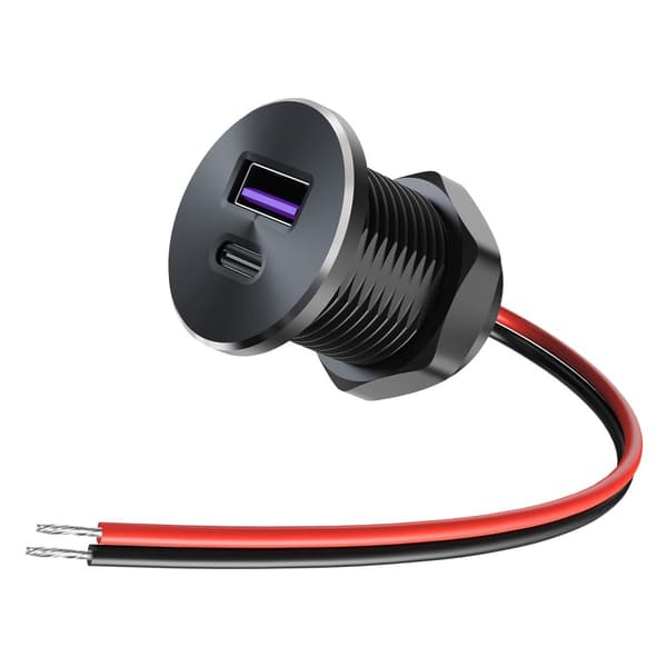 Ny biloplader med USB-interface, PD-modem, aluminiumslegering, mini-biloplader. Blue light