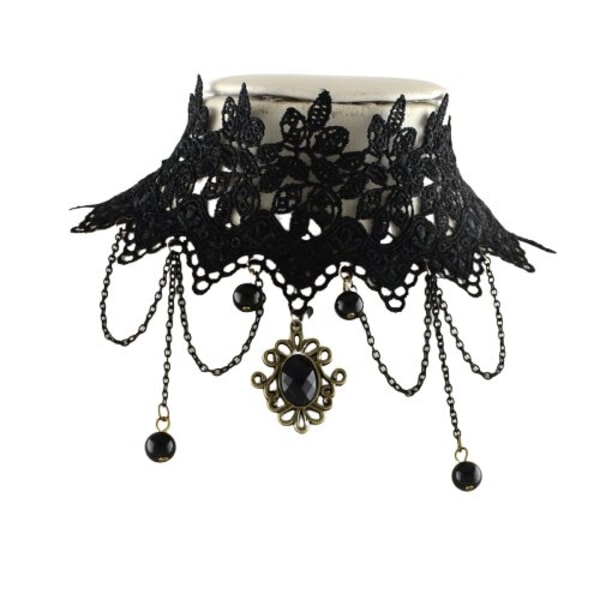 Sort gotisk spids choker vintage