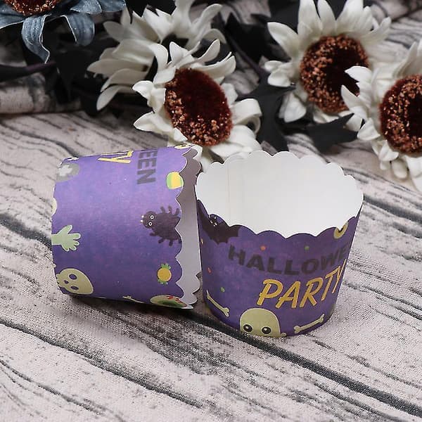 50 st Cupcake-papper för Halloween-dekorationer