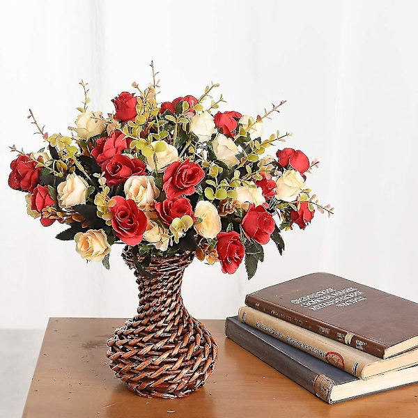 Kunstige roser Silke Flower Plant Dekoration Of Christmas 12 st