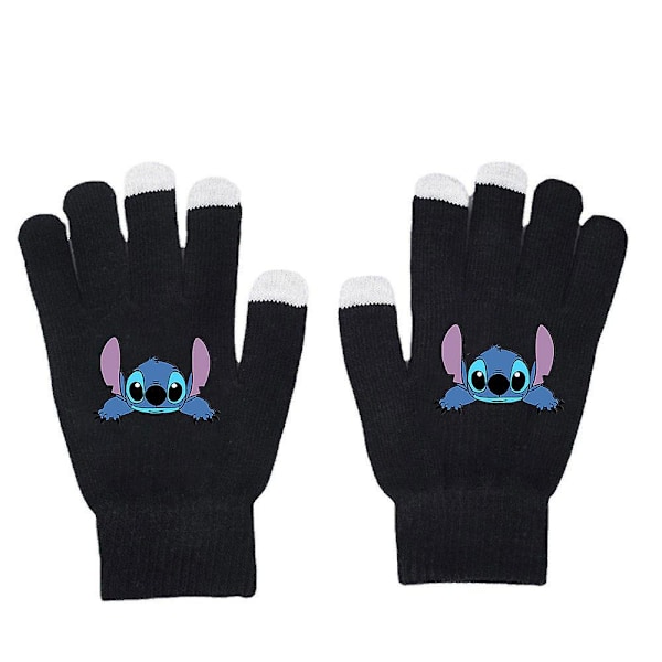 Lilo & Stitch Vantar med Hel Tå, Varm Vinter, Cartoon Tryck, Stickade Vantar, Unisex Presenter B