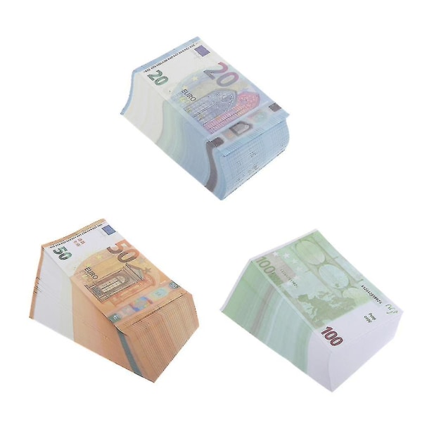 2023-rekvisittpenger, lekepenger av premium kvalitet, pakke med 300 stykker, kopi 100/50/20 euro