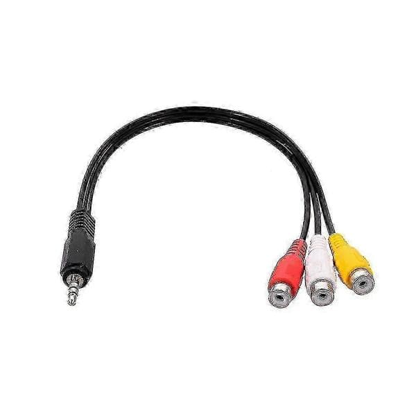 3,5 mm jack til 3 RCA o videokabel han til 3 RCA hunstik AV-adapterkabel af høj kvalitet