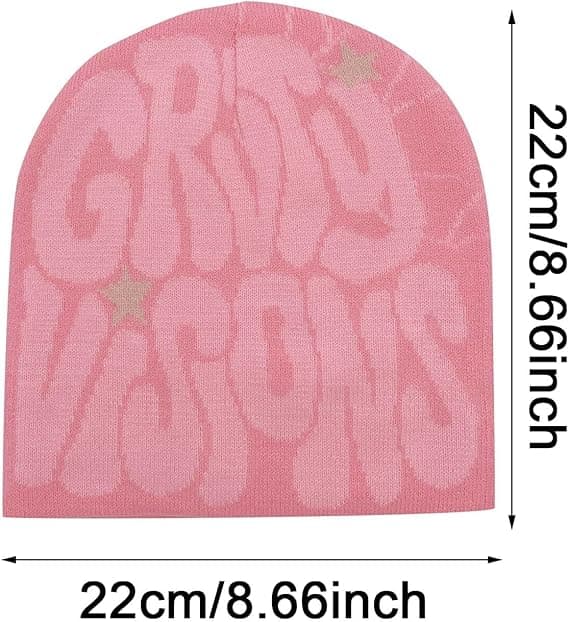 Hatt Intage Elastisk Vinterstickad Mössa Vinter Varm Jacquard Mössa Y2K Mössa Web Mössa Skullies Mössa Web Mössa Baggy - Rosa