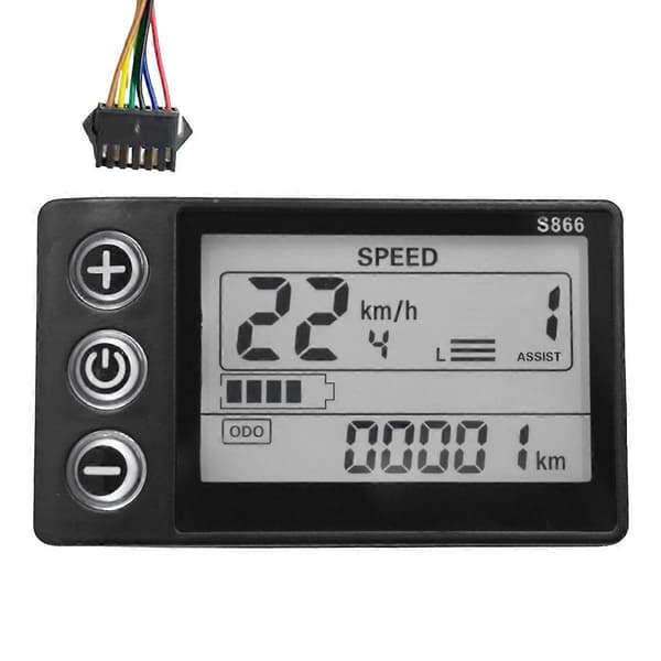 24V 36V 48V 60V S866 Controller Panel Dashboard Elektrisk Cykel LCD Display til Elektrisk E-cykel Scooter Black