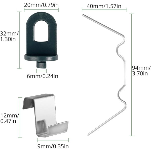 100 stk. drivhusglasclips, rustfrit stål drivhusclips, W-trådclips drivhustilbehør