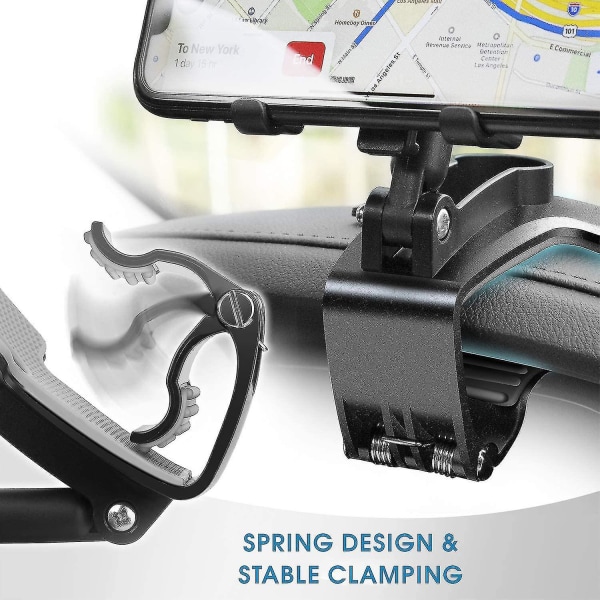 Biltelefonhållare 360 ​​graders rotation, instrumentbräda Cell Bil för GPS och 4-7 tums smartphones (svart)