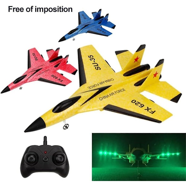 Fjernbetjent jagerfly Rc-fly klar til at flyve Rc-fly til voksne, One Key Stunts Rc-fly, High Speed Rc-fly, Hobby Rc-jetfly Blue