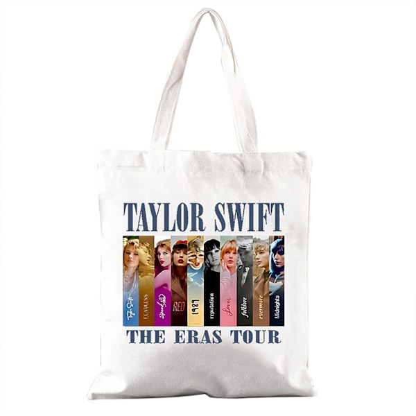 Taylor Swift The Eras Tour -kangaskassi Olkatote -ostoskassi Lahja TS-faneille Musiikin Ystäville