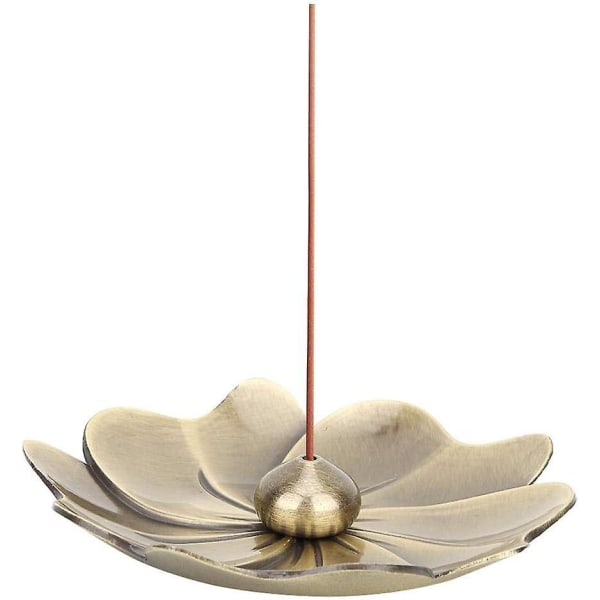 Mini røkelsespinneholder rent kobber Lotusblomst røkelseskar Wire Coil Røkelse Kreativ hjemmedekorasjon(#1)