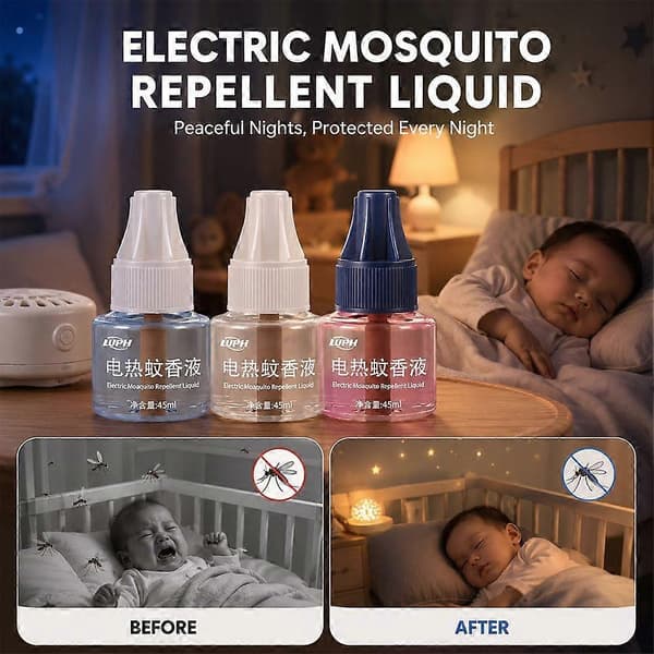 Myggemiddel Væske Refills - Lugtfri, 45ml, 3-pak Pink 3pcs