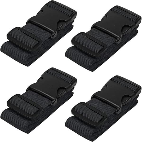 4-pakning Koffertstropper for Kofferter Stropper Reisebelte Tilbehør multiduty Black