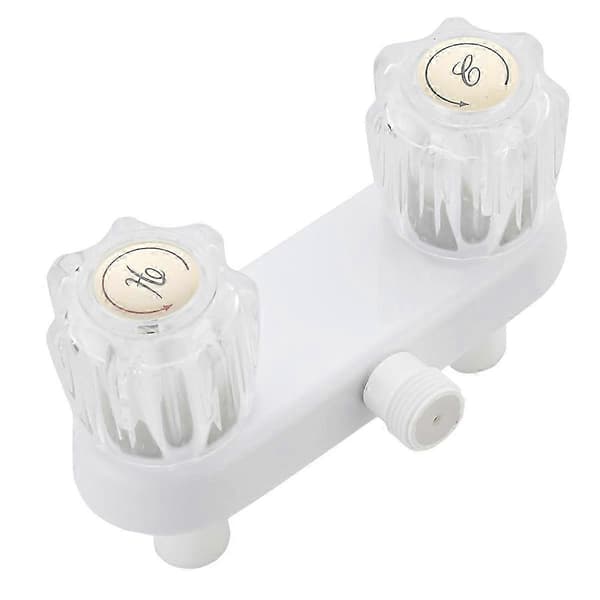 4 tums RV duschventilavledare med dubbla vred kranbyte Vit transparent