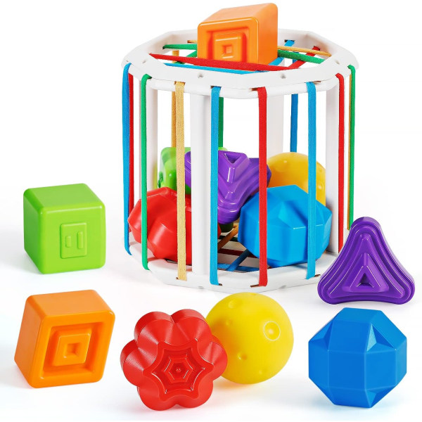 Baby Sensory Toy 6 12 månaders present, Baby Rattle Toy för 9 18 månader Plus Badleksak, Montessori Toy