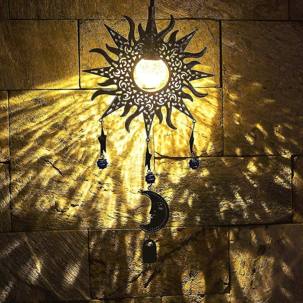 Til Sol Stjerner Måne Sol Glødende Have Dekoration Vindspil Til Udendørs Elega
