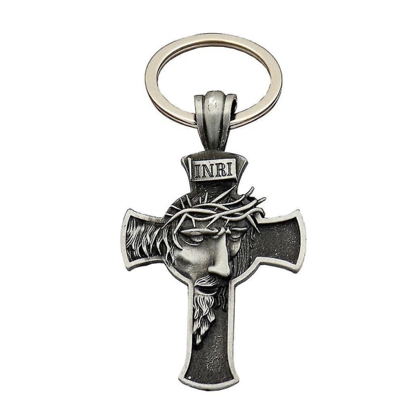 Christian Religious Keychain Jesus Cross Halskæde Cross Pendant Keychain Mænd Black