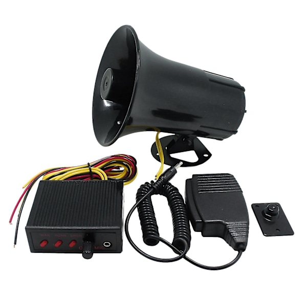 12V Polis Siren Högtalare 3 Toner Ljudvolym Justering Fordon Horn Med Mikrofon Högtalare Nöd Elektronisk Pa System
