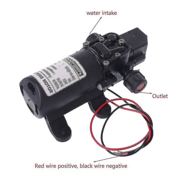 Dc 12v 130psi 6l/min Water High Pressure Diaphragm Self Priming Pump 70w