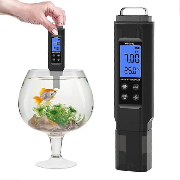 5 i 1 Digital Vandkvalitetstester Pen Salinitet/PH/Temp/EC/TDS Måler til Drikkevand/Akvarier/Hydroponik/Pools Black