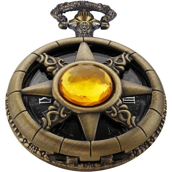 Antik Steampunk Kvarts Taskukello Riippuva Kaulakoru Ketju Lahja Miehille, Taskukello Miesten Kvarts Taskukello Hihna Lahjapakkaus
