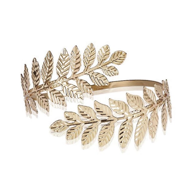 Metallisk gresk-romersk laurbærblad armbånd armbånd overarm mansjett armring Silver