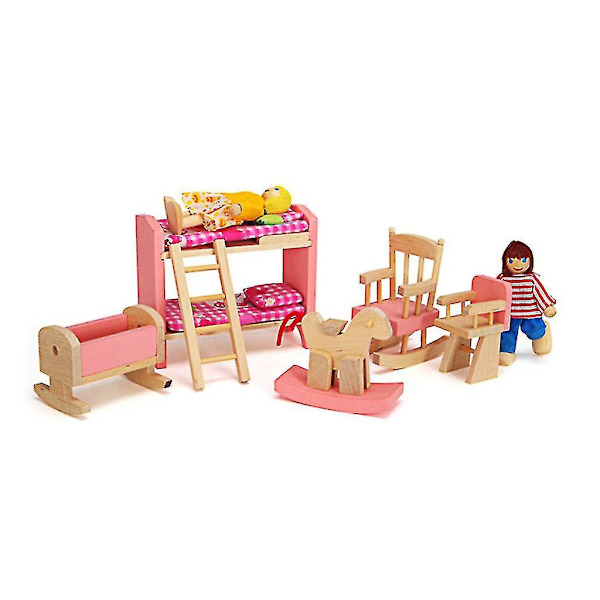 1 set 1:12 miniatyr för dockhus trä möbler barn för lek leksaker present fo