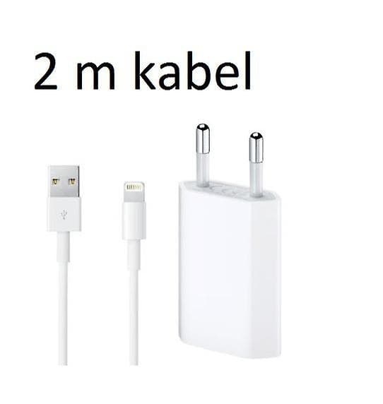 2 Meter Lightning USB-kabel + Vegglader