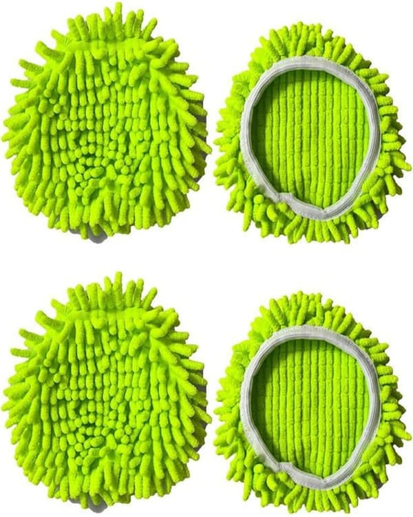 4-pak roterende moppehoveder – Mikrofiber refill til roterende mopper – Grøn