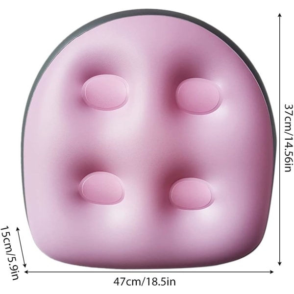 2 paket med boosterkuddar för spa och bubbelbad, uppblåsbar massagekudde, vattentätt mjukt ryggstöd med sugkopp, (rosa).