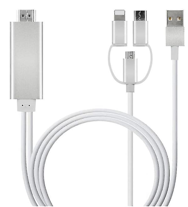 Gull 3-i-1 USB-C/Micro USB/Lightning til HDMI-adapterkabel AZ5485