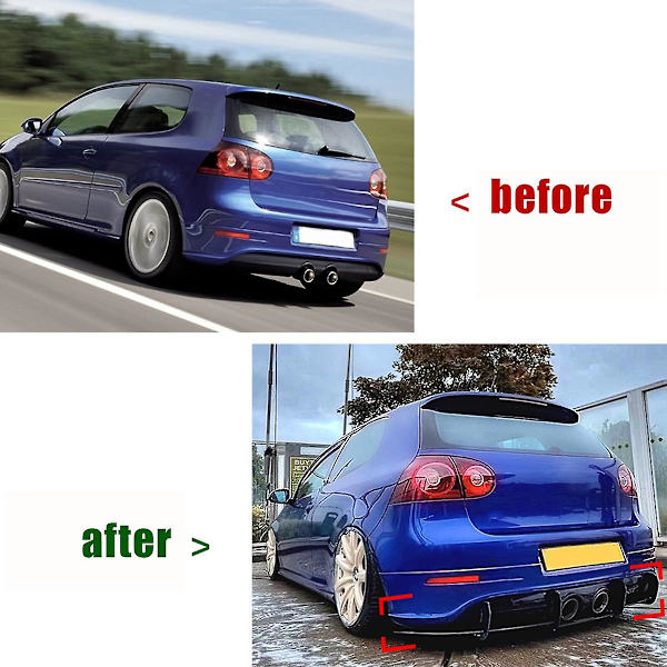 Bakre Diffusor Spoiler Lip Skydd Splitter Karosseri Kit Tillbehör för Golf Mk5 R32