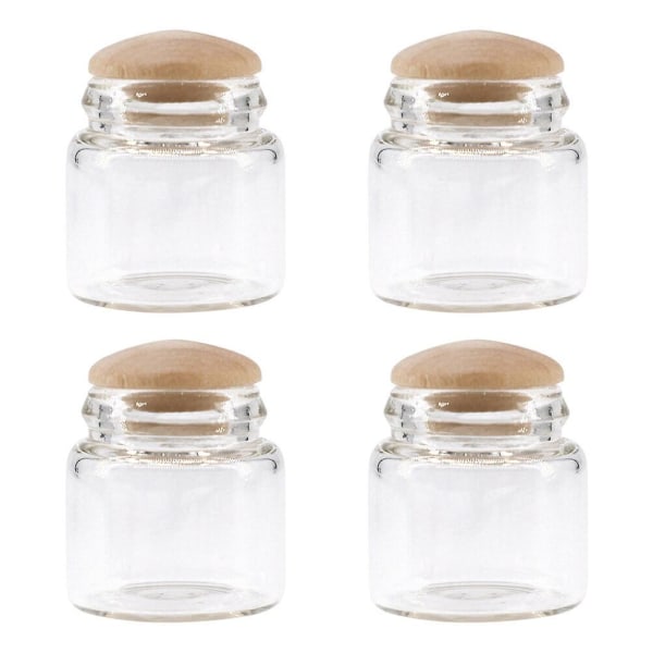 4 stk Miniatyr Godterikrukker Mini Hus Dessert Oppbevaringsflasker Mini Hus Dekor