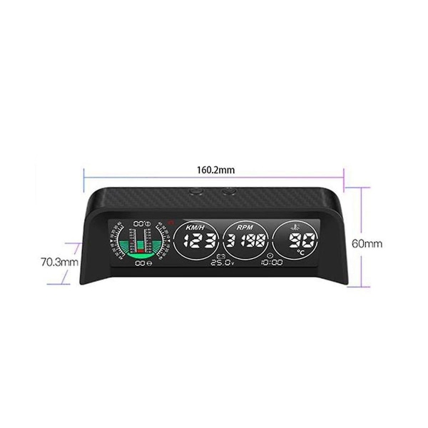 Car Hud Head-up Display Water Temperature Speedometer Overspeed Alarm Horizontal Intelligent Displa