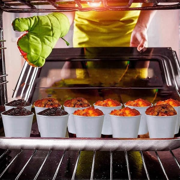 6 stk. aluminium Dariol-form bagekop Dariole budding dessertforme runde æggetærteforme bageudstyr Silver